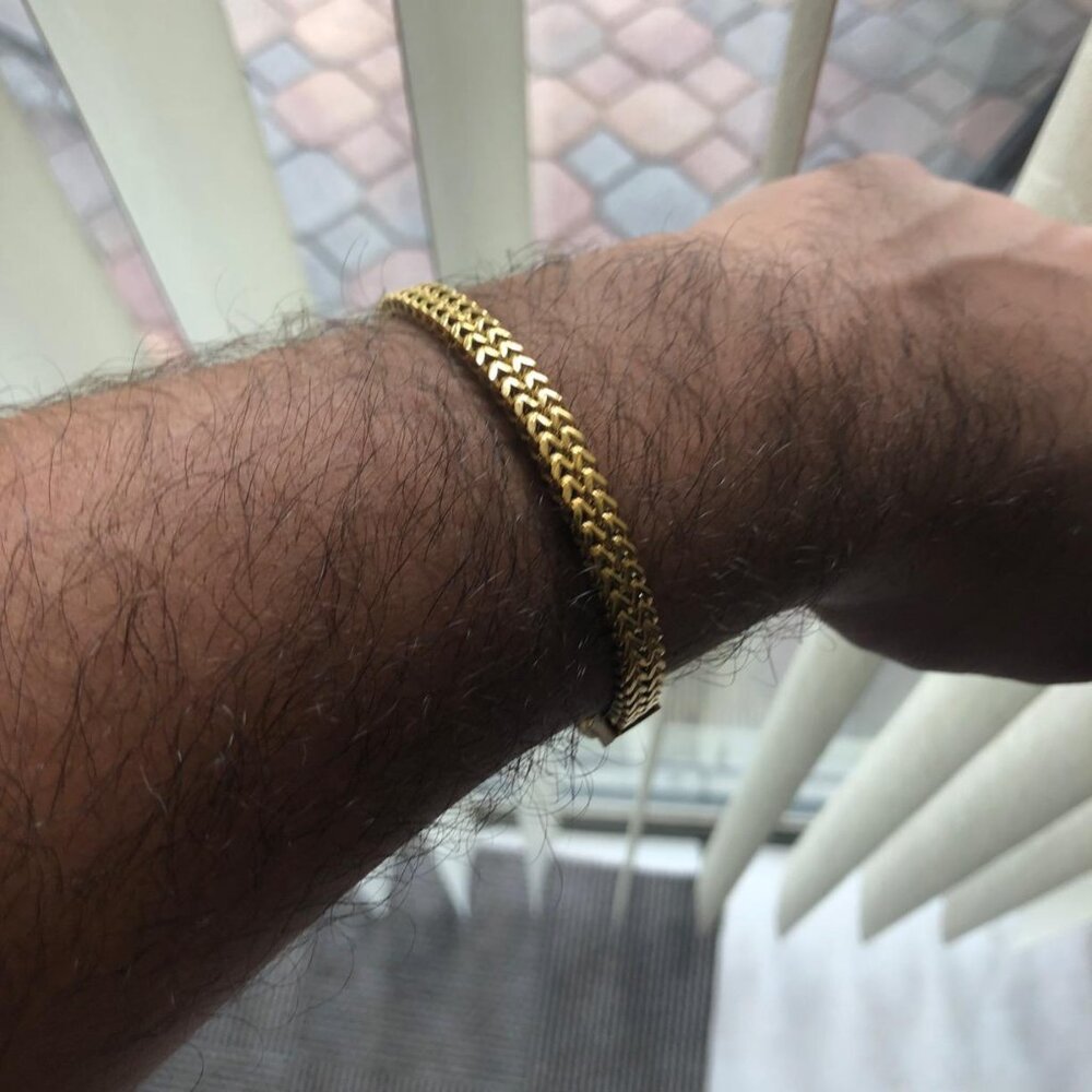 Neiman Marcus Geoffrey Beene Men’s Stainless Steel Double Franco Chain Bracelet